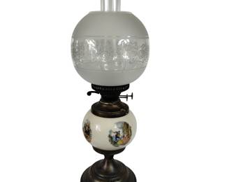 Vintage Parlor Hurricane GWTW Style Lamp Made in UK