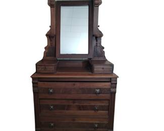 Antique Eastlake Dresser Solid Wood Original Hardware
