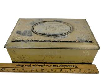 Antique Art style Chocolates Tin Mother Poem Plaque Lid with Stand