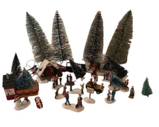 Christmas Village Trees People Figures John Deere Accessory
