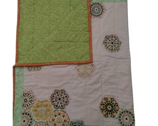 Bed Spread Quilted Blanket BoHo Bright Colors Stitched