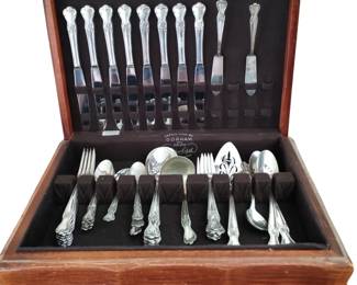 Vintage Flatware Old Company Plated Service for 8 + Serving Silverplate