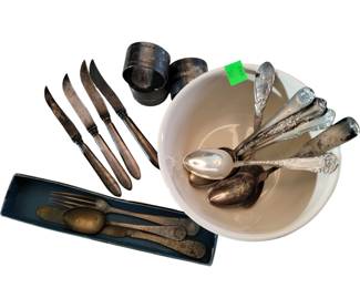 Sterling Spoons + Napkin Rings Steak Knives