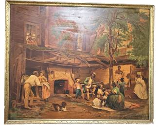 24x31 Gold Framed Print of Old Kentucky Home by Eastman Johnson 1859