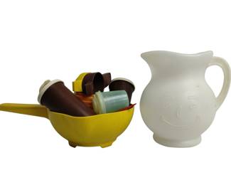 Vintage Kool-Aid Man Pitcher & Tupperware
