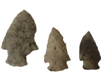 Primitive Lanceolate Stem Arrow Heads Indiana Native American