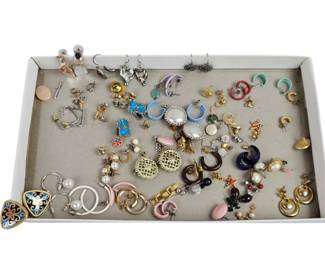 Earring LOT Clip On Pierced Most are Pairs