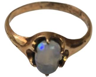 Vintage Jewelry Opal Solitaire Ring Tested 14KT Gold 1.4g ~Sz 6