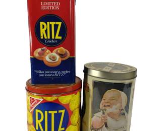Vintage Tins RITZ Crackers Gillette Safety Razor