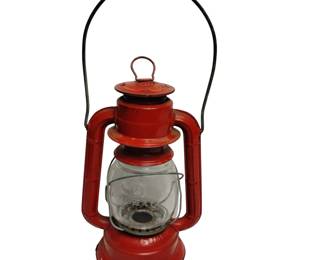 Vintage Dietz Red Metal Lantern Camping Railroad Style