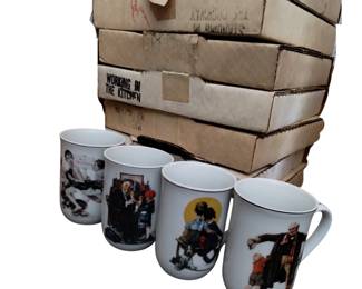 Vintage Norman Rockwell Collector Plate & Mugs