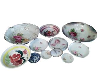 Pickers LOT: European Antique Bowls Plates Floral