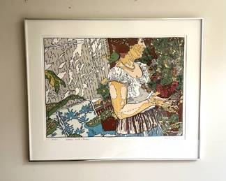 Bernard Martin
Woman With Flowers
lithograph 