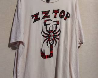 ZZ top rock band shirt.