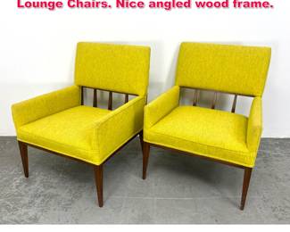 Lot 1 Pair Designer Mid Century Modern Lounge Chairs. Nice angled wood frame.