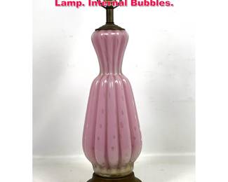 Lot 207 Murano Italian Art Glass Table Lamp. Internal Bubbles. 
