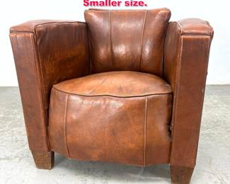 Lot 552 French Brown Leather Club Chair. Smaller size. 