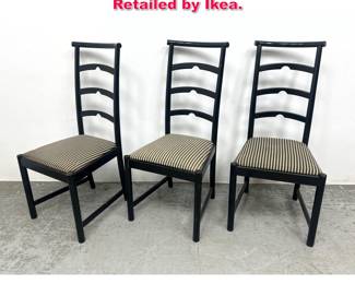Lot 513 Set 3 Italian Lacquer Dining Chairs. Retailed by Ikea. 