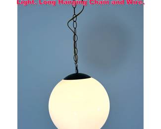 Lot 479 Ball Shade Hanging Pendant Lamp Light. Long Hanging Chain and Wire. 
