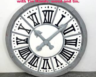 Lot 251 Contemporary Display Dummy Clock with Tin Hands. wood and tin. 