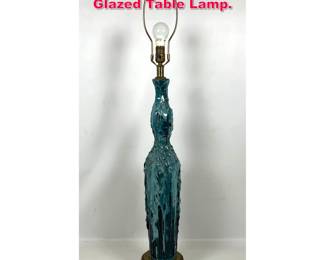 Lot 201 Tall Mid Century Modern Volcanic Glazed Table Lamp. 