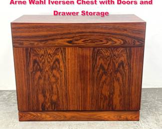 Lot 206 Danish Modern Denmark Rosewood Arne Wahl Iversen Chest with Doors and Drawer Storage