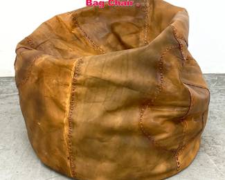 Lot 231 Vintage Stitched Leather Bean Bag Chair . 