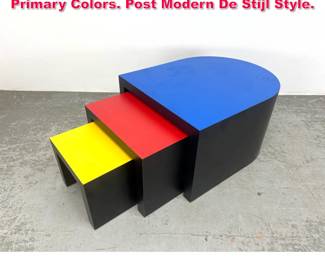 Lot 526 Memphis Style Nesting Tables. Primary Colors. Post Modern De Stijl Style. 