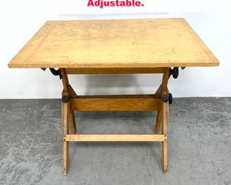Lot 535 Small Size Artist Drafting Table. Adjustable. 