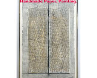Lot 358 Large Modernist Watercolor on Handmade Paper. Painting. 