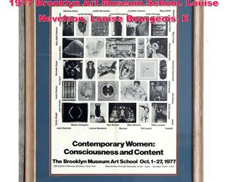 Lot 370 Contemporary Women Art Poster. 1977 Brooklyn Art Museum School. Louise Nevelson, Louise Bourgeois, E