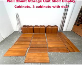 Lot 203 Large Danish Modern Denmark Teak Wall Mount Storage Unit Shelf Display Cabinets. 3 cabinets with doo