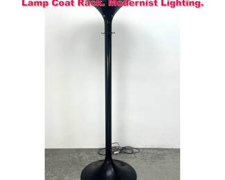 Lot 422 Tall Black Form Torchiere Floor Lamp Coat Rack. Modernist Lighting. 