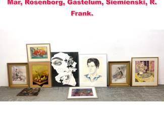 Lot 493 9pcs Mid Century Modern Art. Devi Mar, Rosenborg, Gastelum, Siemienski, R. Frank. 
