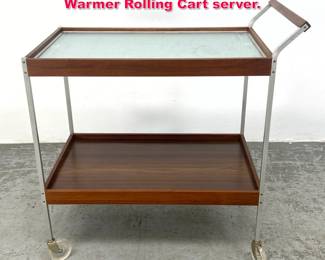 Lot 314 Mid Century Salton Hotray Food Warmer Rolling Cart server. 