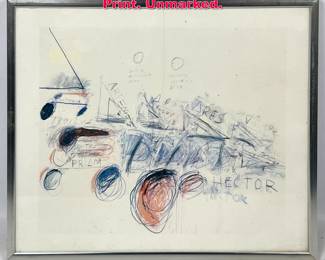 Lot 386 Cy Twombly offset lithograph Print. Unmarked.