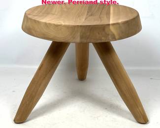 Lot 93 Contemporary Wood Milking Stool. Newer. Perriand style. 