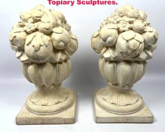 Lot 195 Pair Plaster and Composition Garden Topiary Sculptures. 