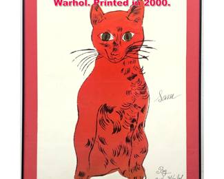 Lot 372 Sam Red Cat Poster by Andy Warhol. Printed in 2000. 