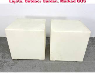 Lot 268 2pc GUS Light Up Plastic Cube Lights. Outdoor Garden. Marked GUS