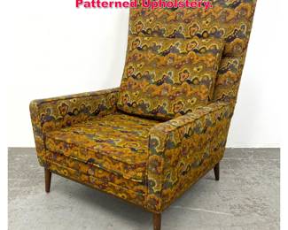 Lot 146 Paul McCobb Lounge Chair. Colorful Patterned Upholstery.