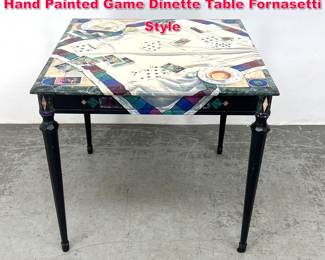 Lot 234 Heritage Mid Century Trompe L Oeil Hand Painted Game Dinette Table Fornasetti Style
