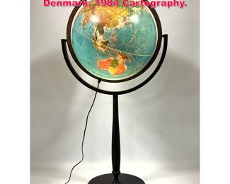 Lot 280 Light up Globe on Stand. Scan Globe Denmark. 1984 Cartography. 