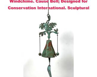 Lot 65 PAOLI SOLERI Cast Bronze Windchime. Cause Bell Designed for Conservation International. Sculptural 