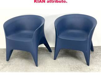 Lot 476 Pair OBIE Plastic Lounge Chairs. KIAN attribute. 