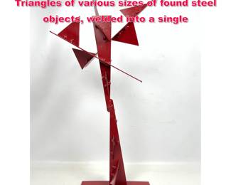 Lot 184 JOE SELTZER Red Triangles, Triangles of various sizes of found steel objects, welded into a single