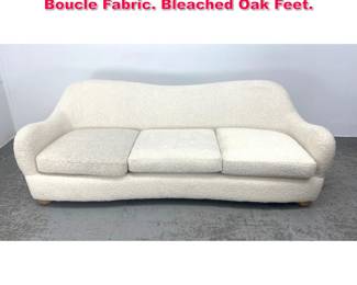 Lot 546 CB2 Bacio Modernist Sofa 2. Cream Boucle Fabric. Bleached Oak Feet. 