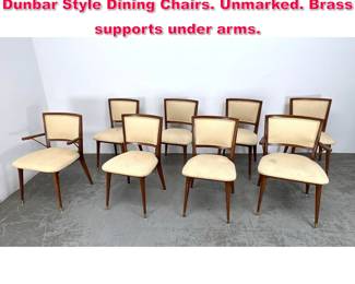 Lot 459 Set Of Eight John Widdicomb For Dunbar Style Dining Chairs. Unmarked. Brass supports under arms.