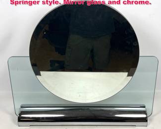 Lot 137 Designer Dresser Vanity Mirror. Karl Springer style. Mirror glass and chrome. 