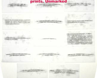 Lot 387 Set 14 Jenny Holzer truisms vellum prints. Unmarked 